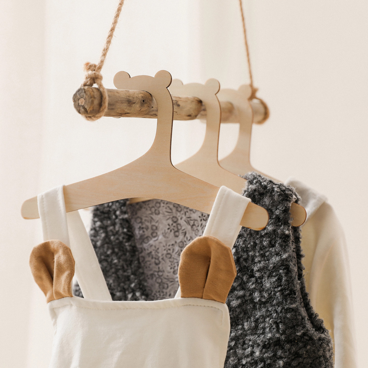 Baby Clothing Hanging Rack - 5/10 Peças Cabides de Madeira para
